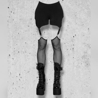 NWT Dolls Kill Widow Lost In The Void Garter Leggings Sz S